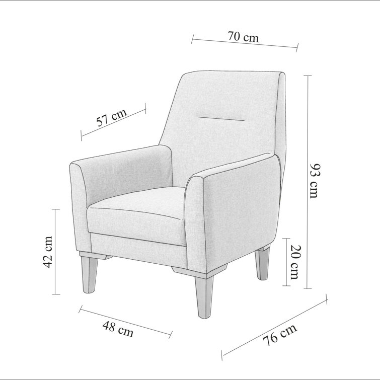 Standard size best sale of armchair